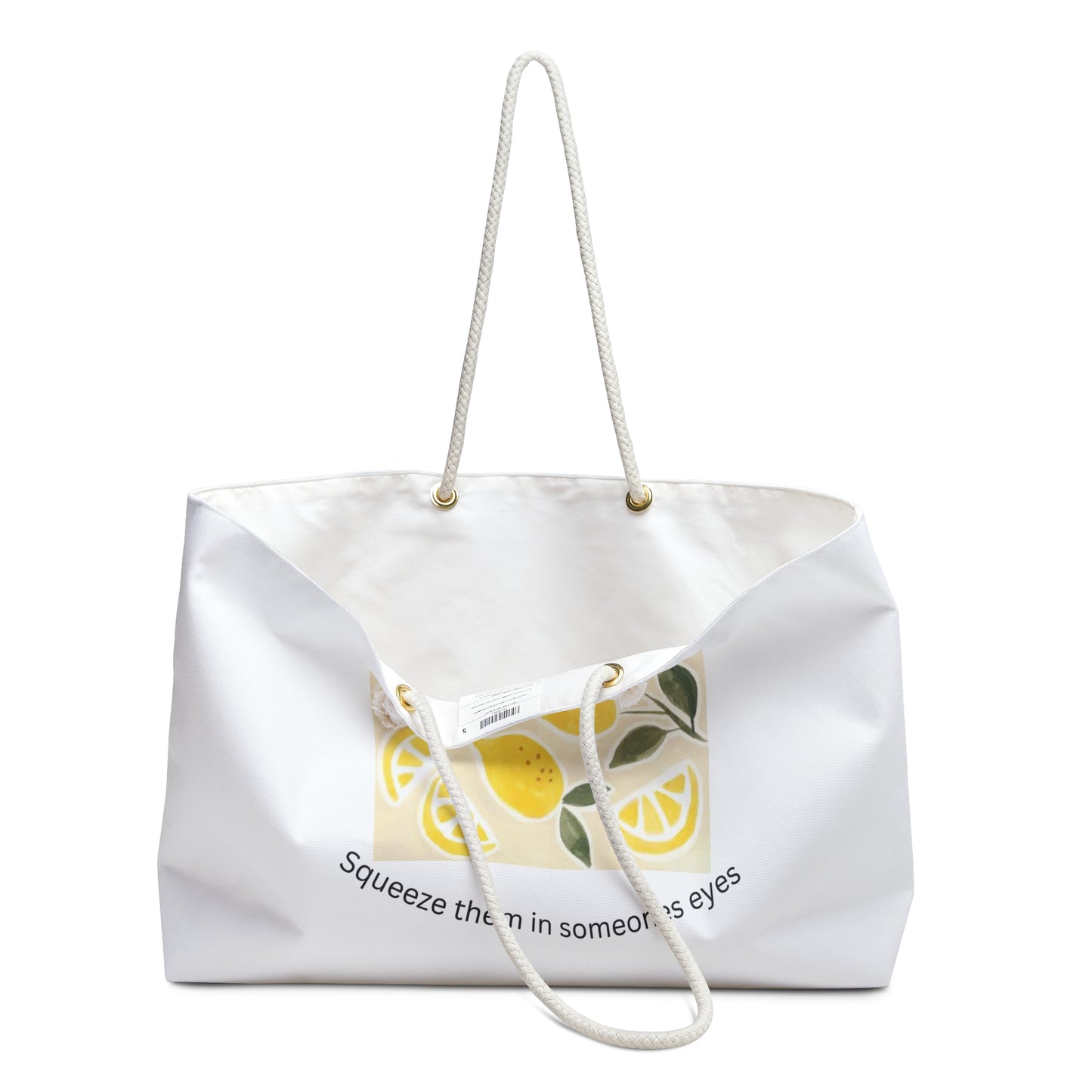 Lemon Squeeze Weekender Bag – ‘When life gives you lemons, squeeze them in someone’s eyes’ Travel Tote