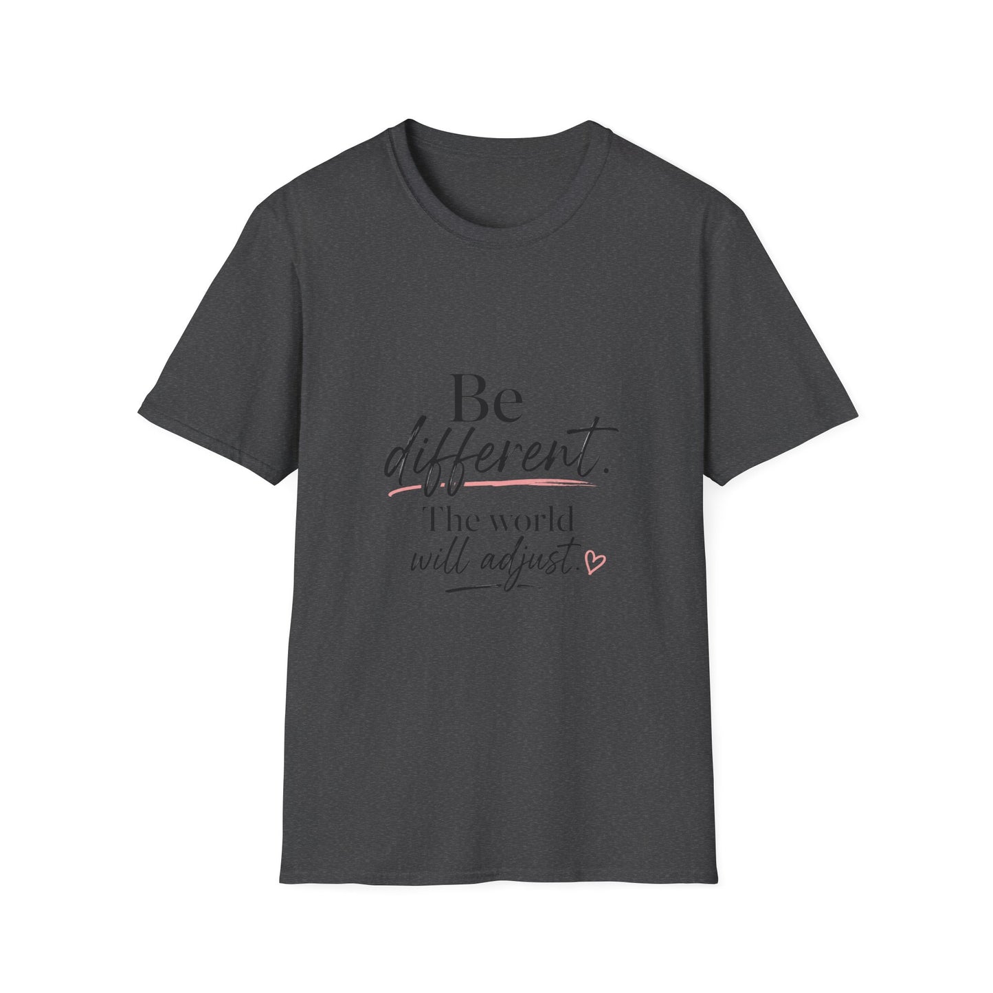 Be Different T-Shirt — Inspirational 'Be Different. The world will adjust.' Graphic Tee