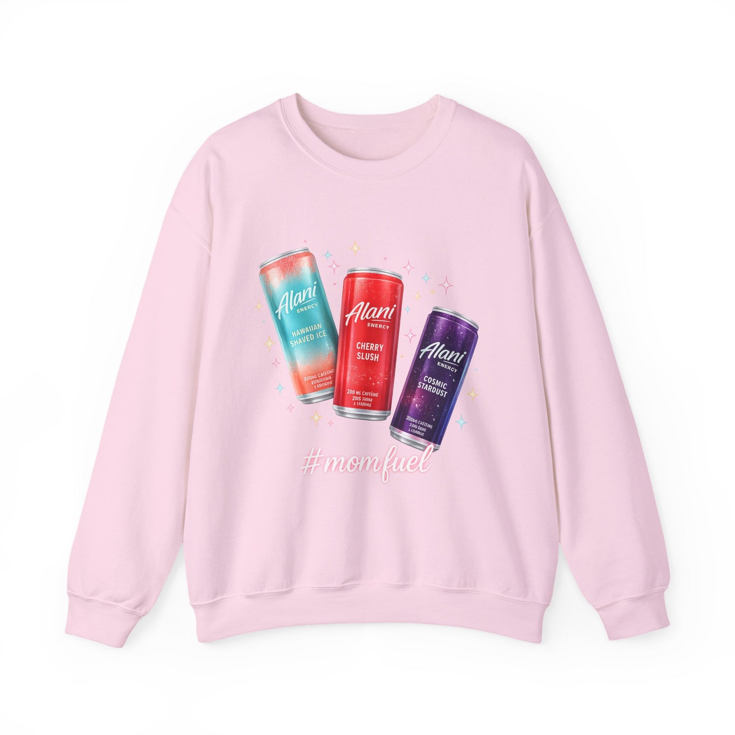 Beverage Cans Graphic Sweatshirt — Sparkling Drinks Trio "Savor the Spark" Crewneck