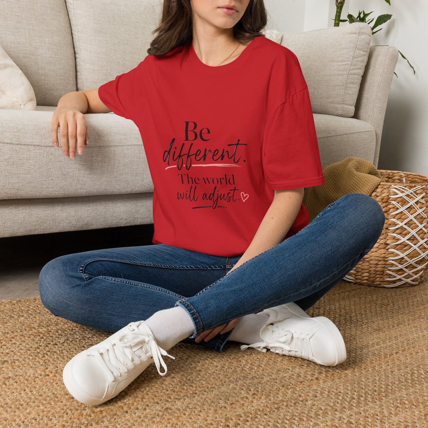 Be Different T-Shirt — Inspirational 'Be Different. The world will adjust.' Graphic Tee