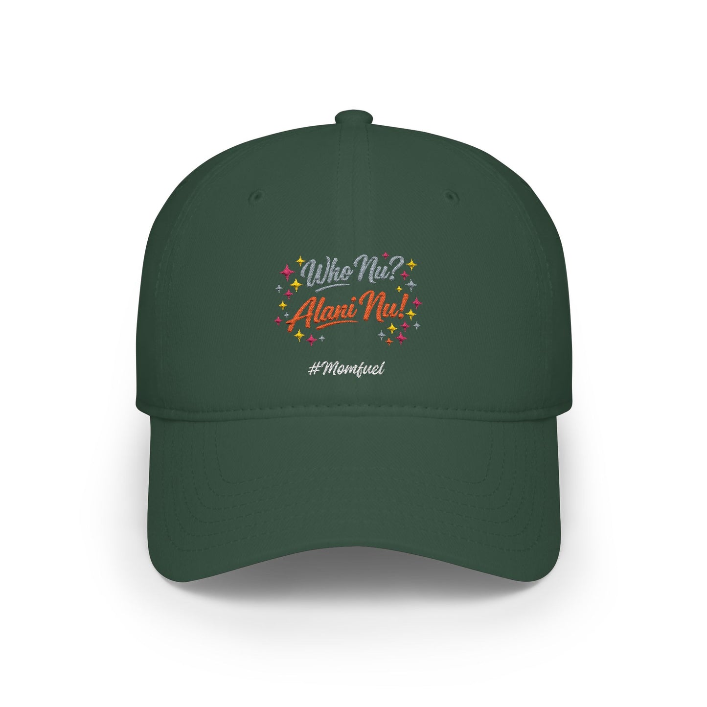 Low Profile Baseball Cap — "Who Me? I Clean Up" Floral Statement Hat