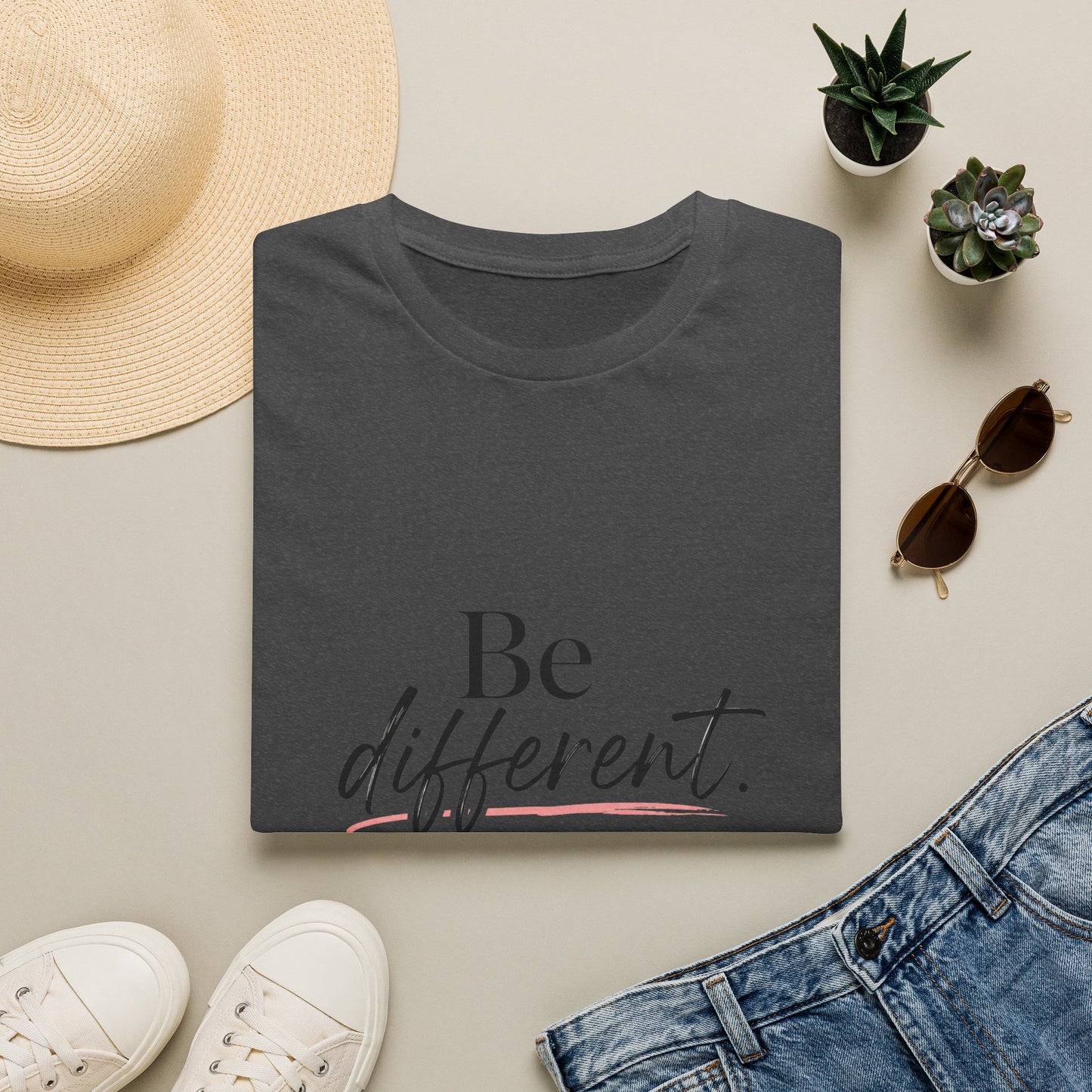 Be Different T-Shirt — Inspirational 'Be Different. The world will adjust.' Graphic Tee