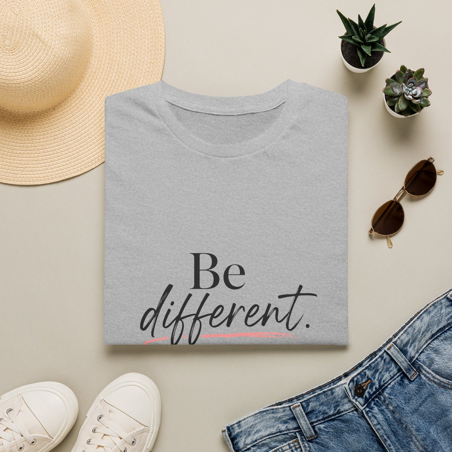 Be Different T-Shirt — Inspirational 'Be Different. The world will adjust.' Graphic Tee