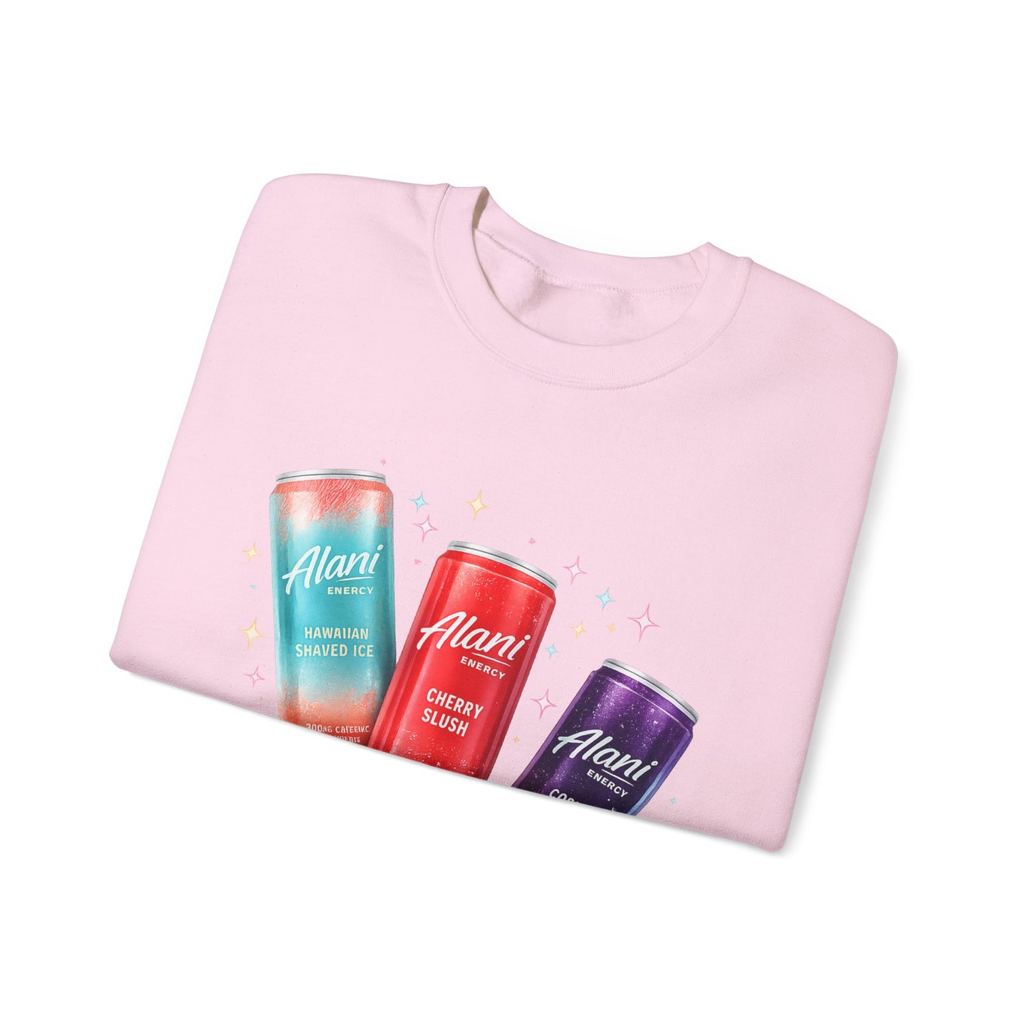 Beverage Cans Graphic Sweatshirt — Sparkling Drinks Trio "Savor the Spark" Crewneck