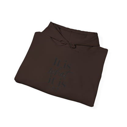 It Is What It Is Hoodie — Minimal Script Comfort Pullover