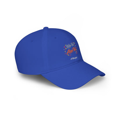 Low Profile Baseball Cap — "Who Me? I Clean Up" Floral Statement Hat