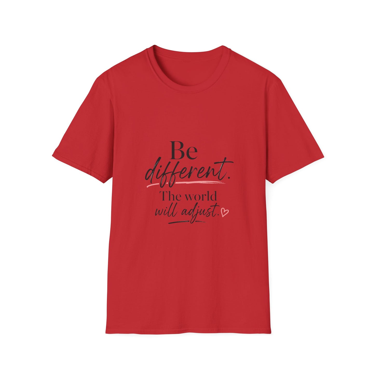 Be Different T-Shirt — Inspirational 'Be Different. The world will adjust.' Graphic Tee