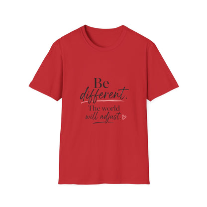 Be Different T-Shirt — Inspirational 'Be Different. The world will adjust.' Graphic Tee