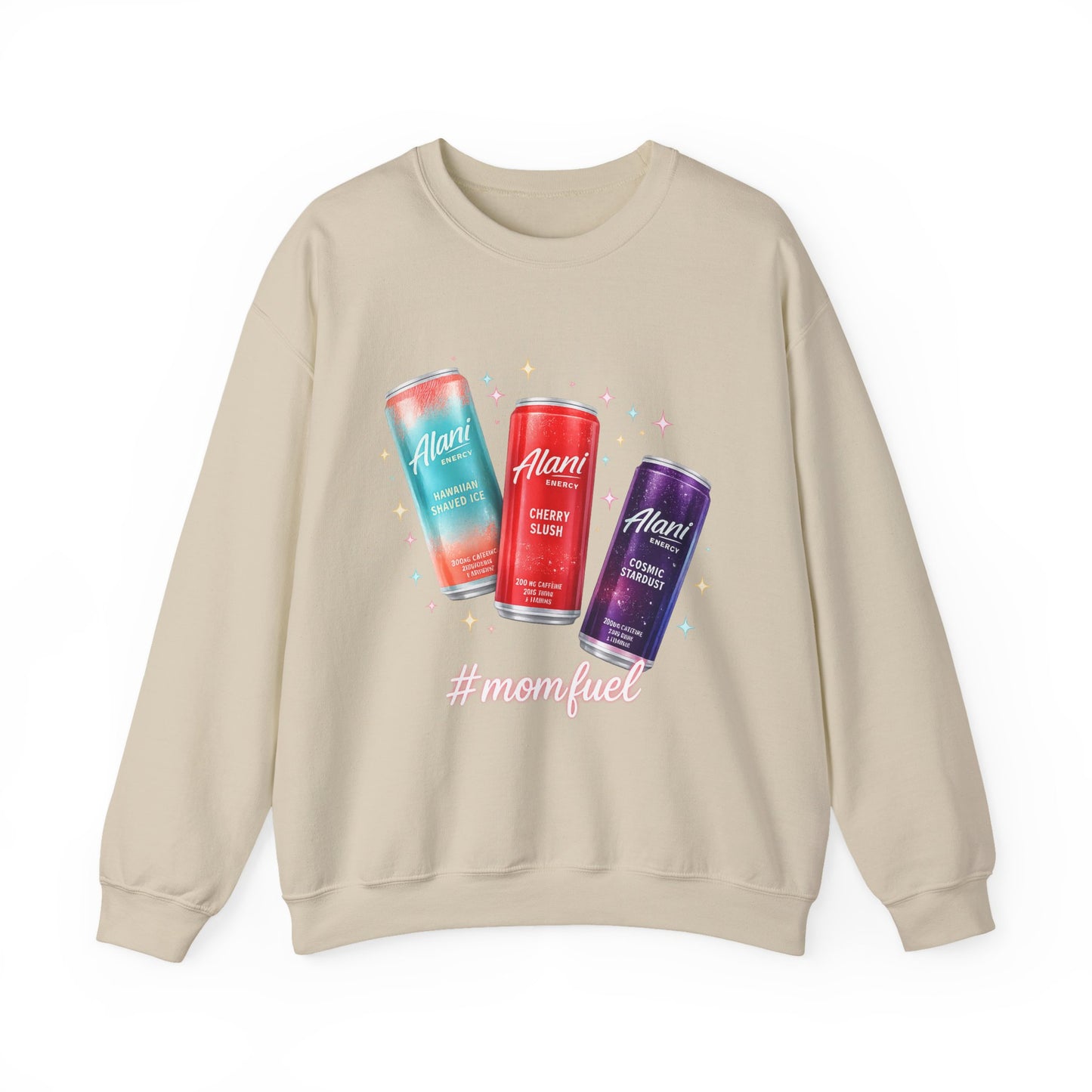 Beverage Cans Graphic Sweatshirt — Sparkling Drinks Trio "Savor the Spark" Crewneck