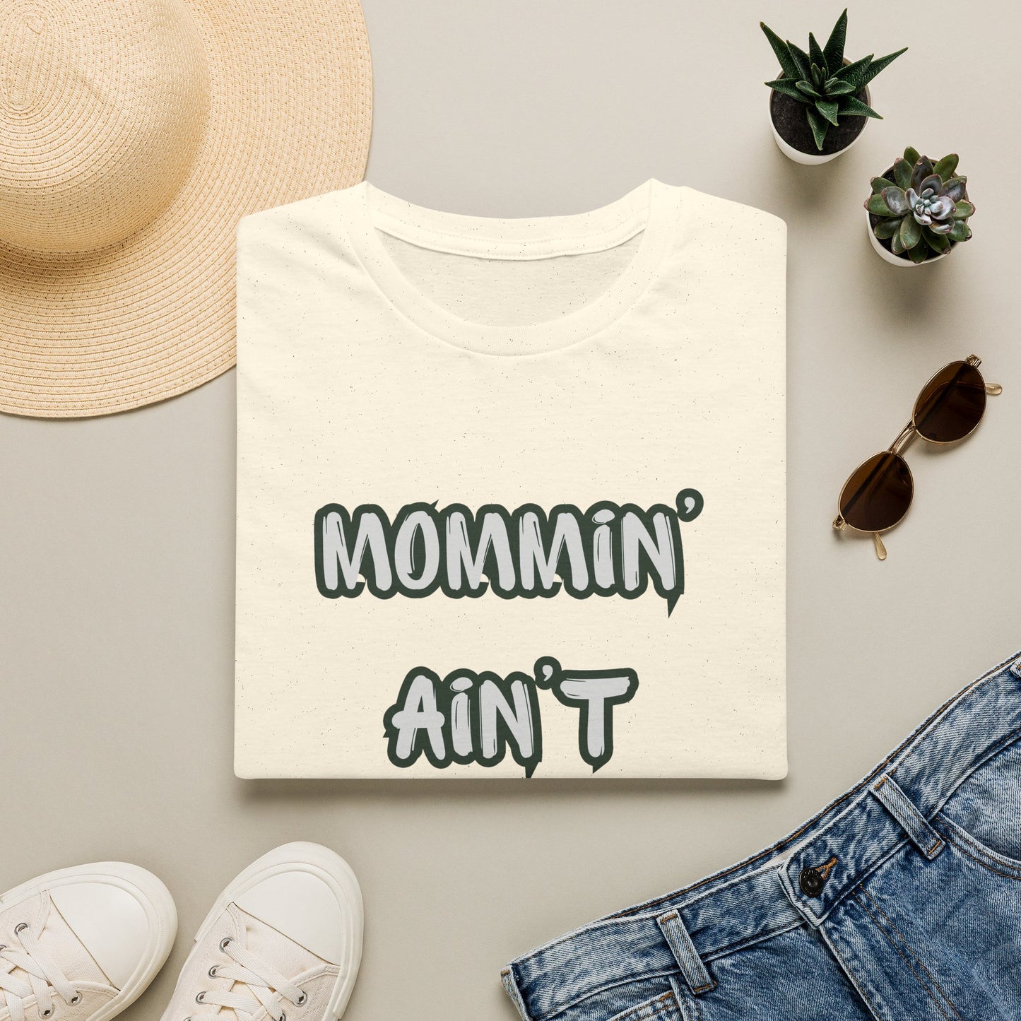 Mommin' Ain't Easy T-Shirt — Funny Mom Graphic Tee for New Moms & Mother's Day