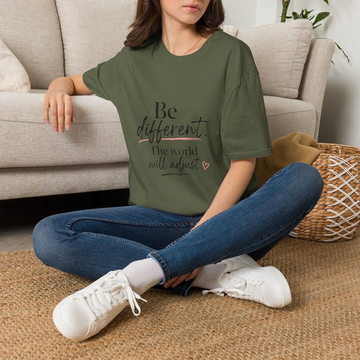 Be Different T-Shirt — Inspirational 'Be Different. The world will adjust.' Graphic Tee