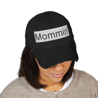 Mommin' Distressed Dad Hat — Embroidered Casual Mom Cap