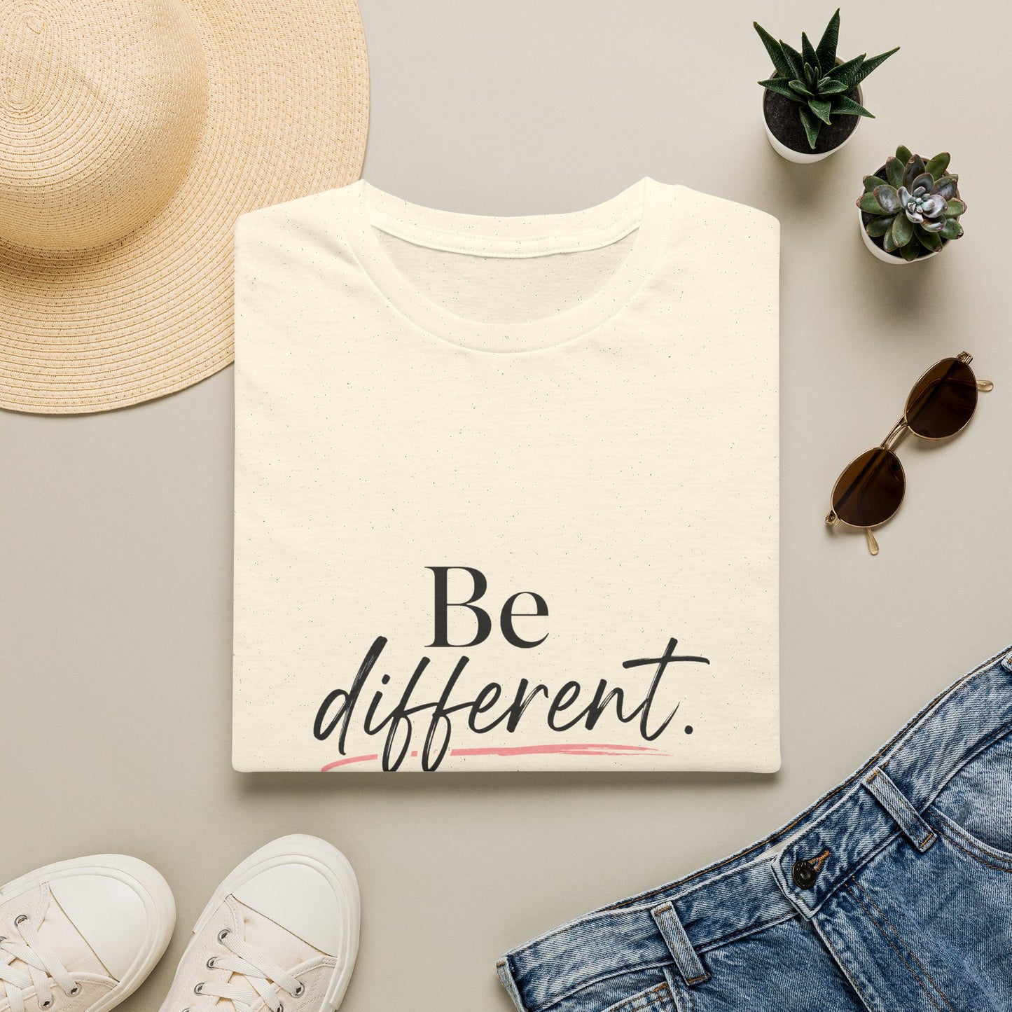 Be Different T-Shirt — Inspirational 'Be Different. The world will adjust.' Graphic Tee