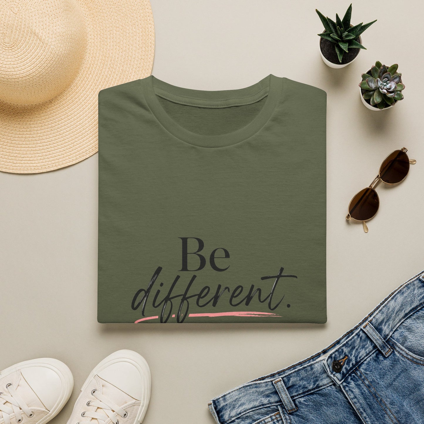 Be Different T-Shirt — Inspirational 'Be Different. The world will adjust.' Graphic Tee