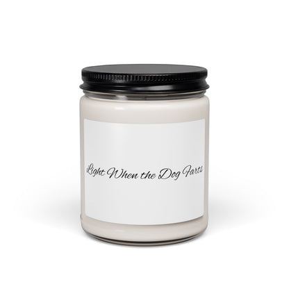 9oz Scented Soy Candle — "Right When the Dog Farts" Funny Home Aroma Gift