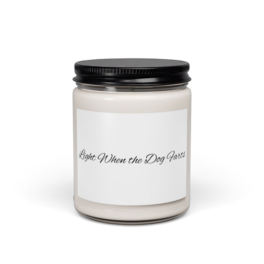 9oz Scented Soy Candle — "Right When the Dog Farts" Funny Home Aroma Gift