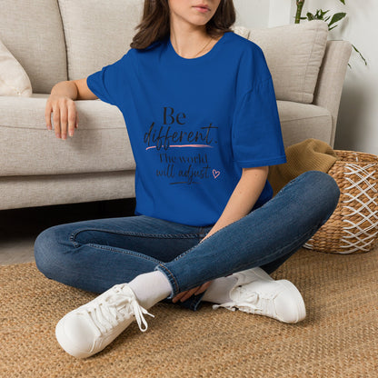 Be Different T-Shirt — Inspirational 'Be Different. The world will adjust.' Graphic Tee